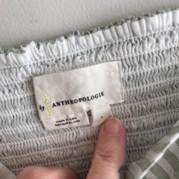 ANTHROPOLOGIE Mint Green/White Striped Cropped Bustier Top - Picture 7 of 7